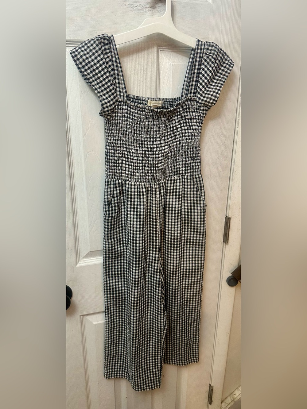 Tucker + Tate Gingham Smocked Wide-Leg Jumpsuit - 10/12